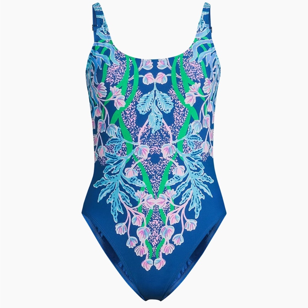 Lilly Pulitzer Brin Floral One-Piece Swimsuit in Seacret Escape size 6 $148